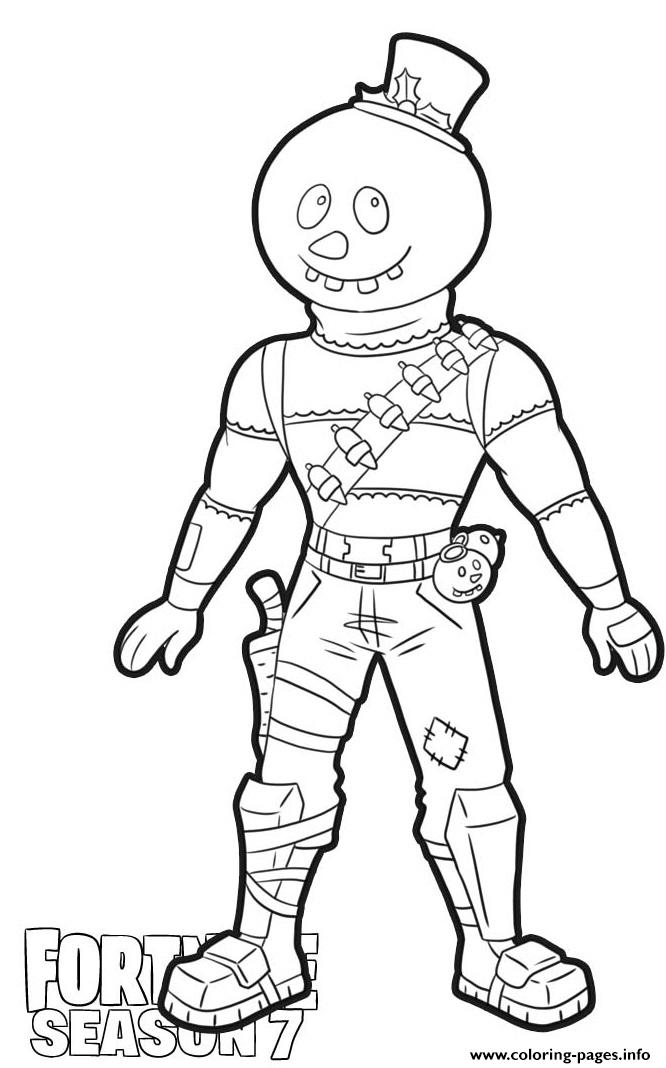 Slushy Soldier Skin From Fortnite Season 7 Coloring page Printable