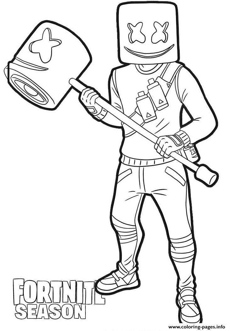 Featured image of post Marshmello Coloring Pages Fortnite / If youre looking for a roundup of all of the current fortnite leaked skins then we have them all below.