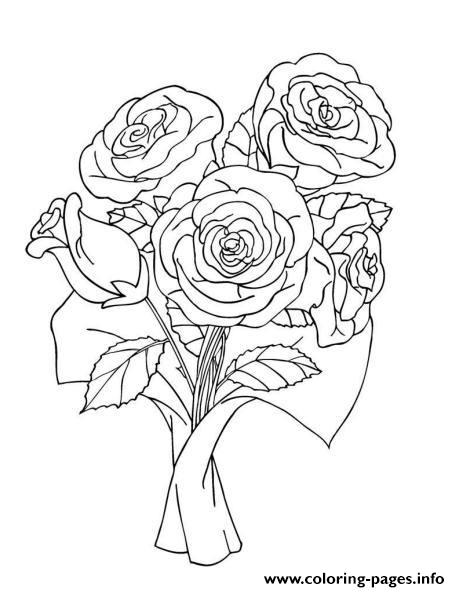Bunch Of Rose Bouquet coloring