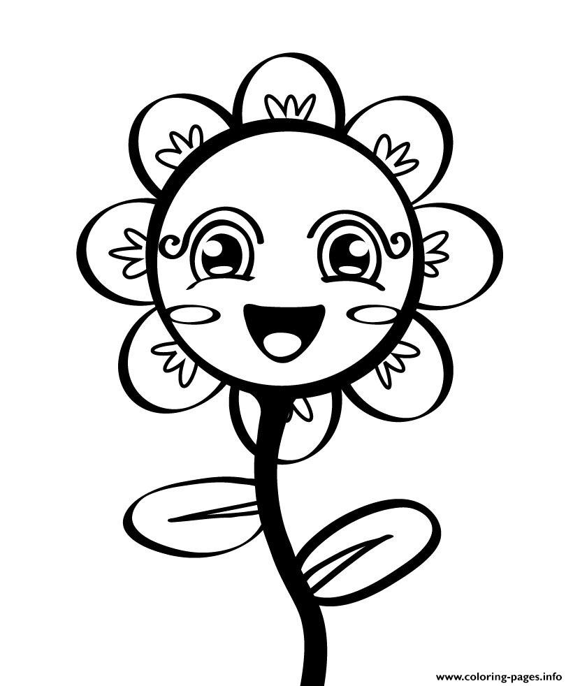 Cute Smiling Flower coloring