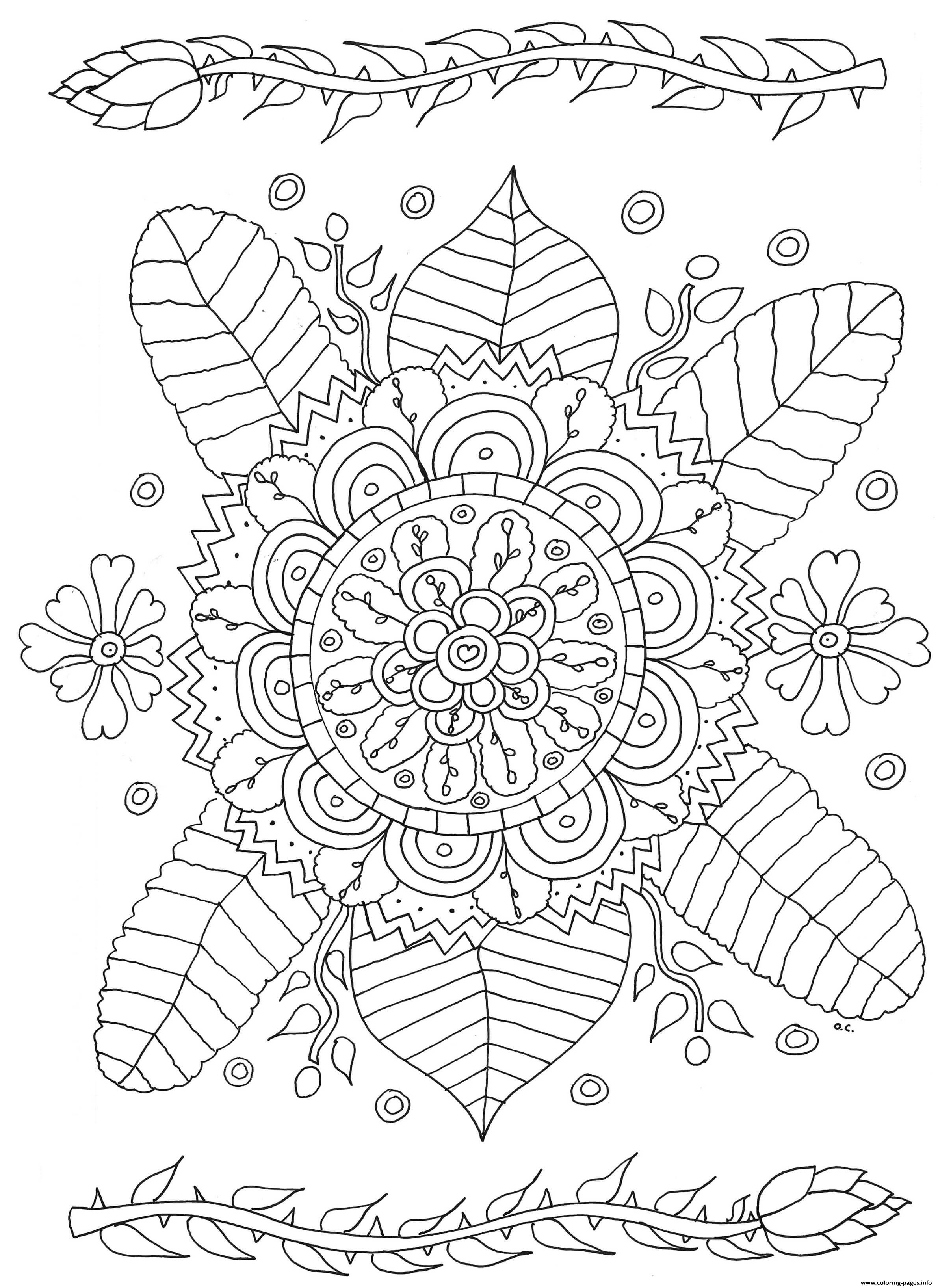 Simple Flowers Drawing By Olivier Coloring page Printable