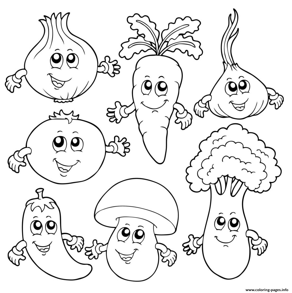 Cute Food Friends For Kids Coloring Pages Printable