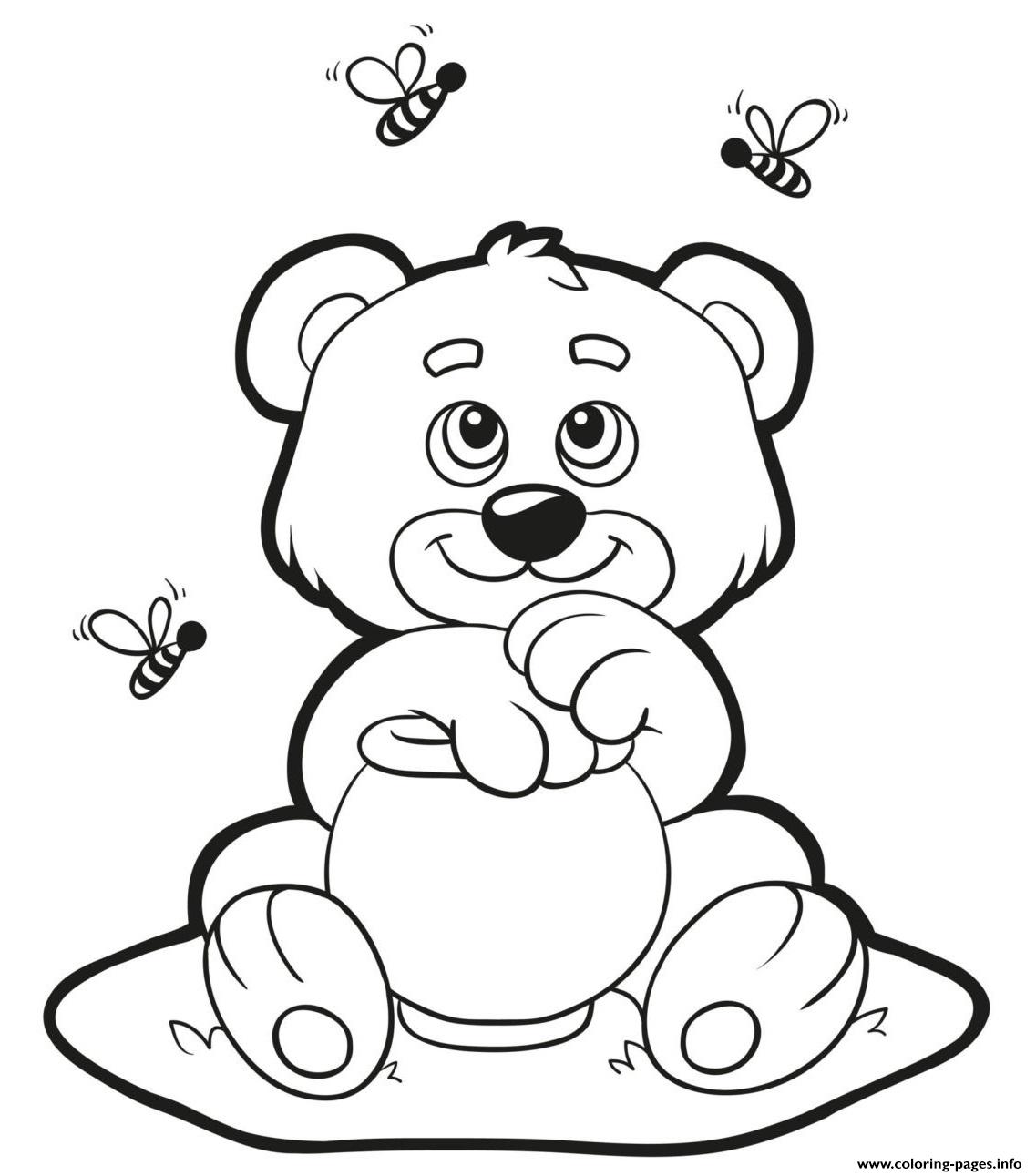 Honey Bear Coloring Pages Printable