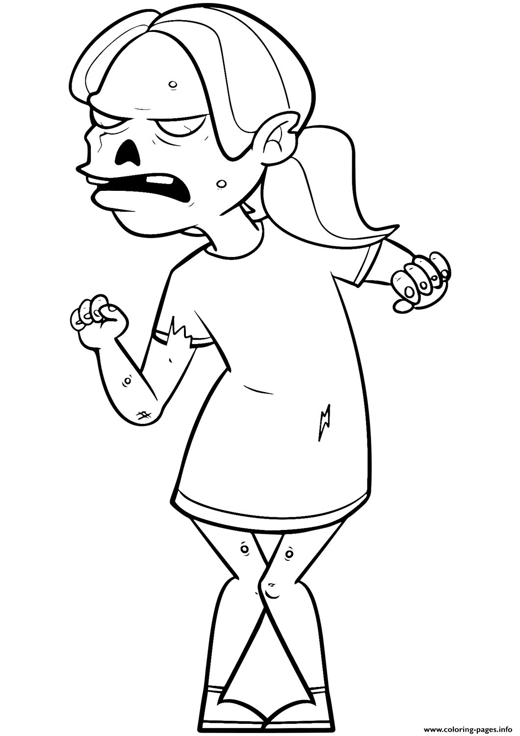 Evil Zombie Girl coloring