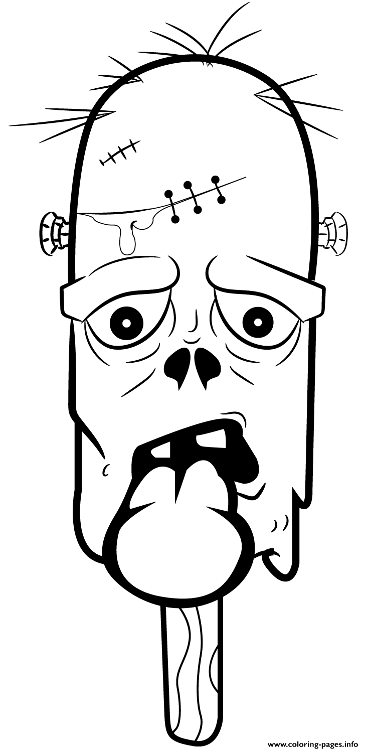 Zombie Ice Cream Coloring page Printable