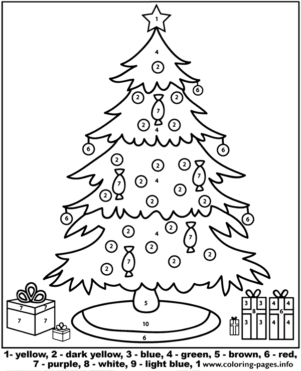 Christmas Tree Color By Number coloring