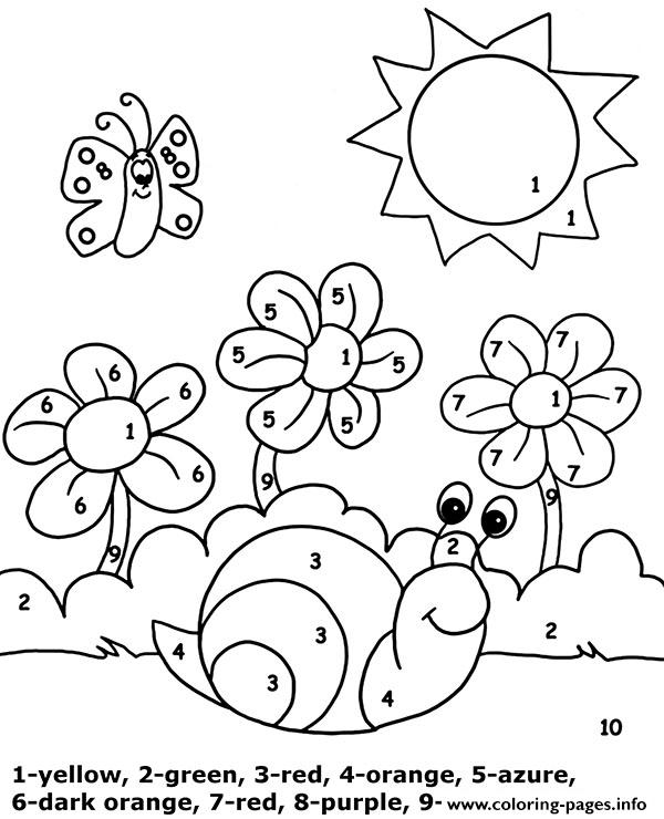 Color By Number Easy Printable Picture Meadow coloring