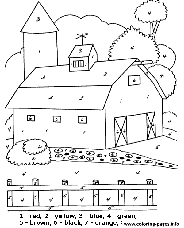 Farm Kids Anter Numbers 1 coloring