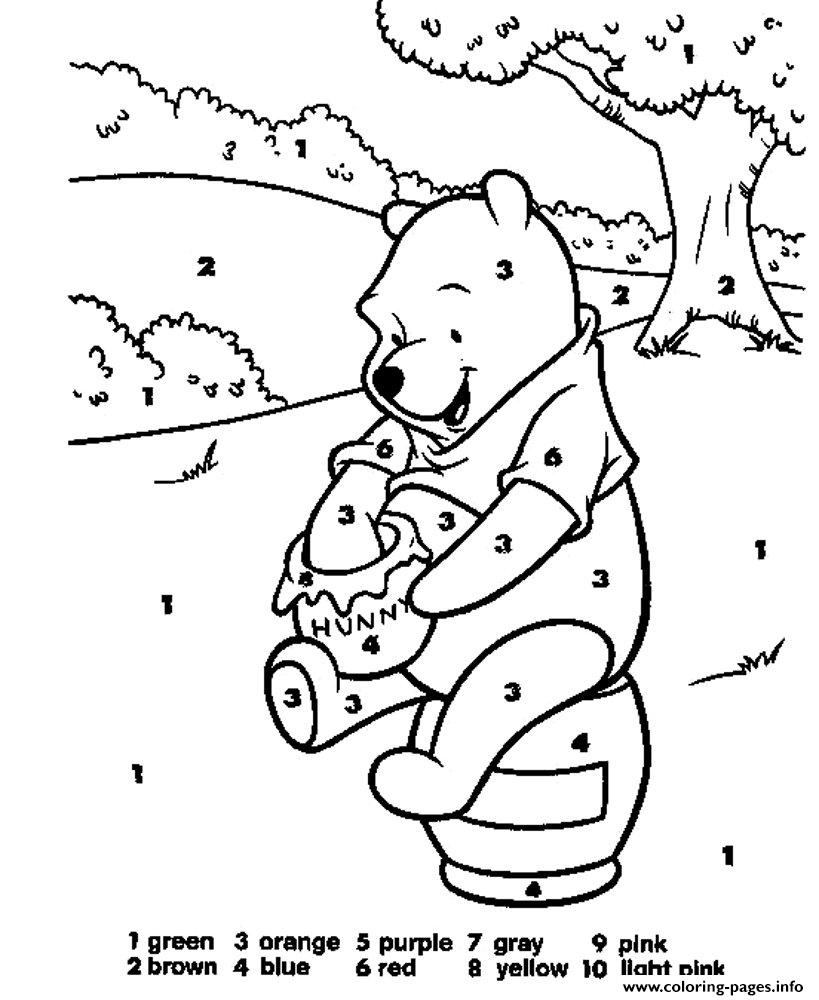 Winnie The Pooh Color By Number coloring
