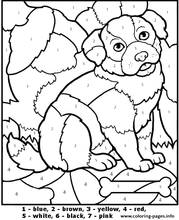 Dog Anter Numbers 6 coloring