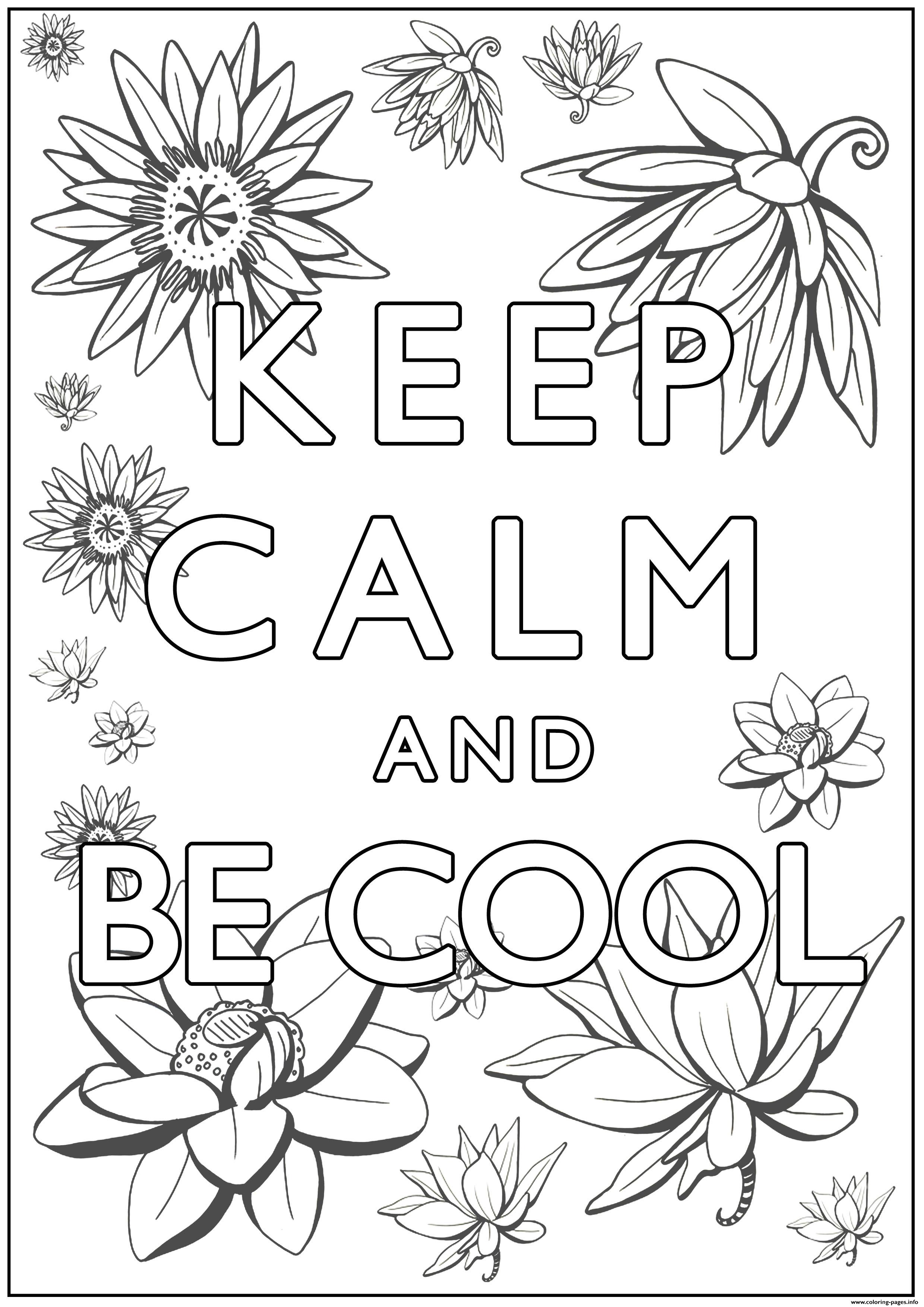 Keep Calm And Be Cool coloring