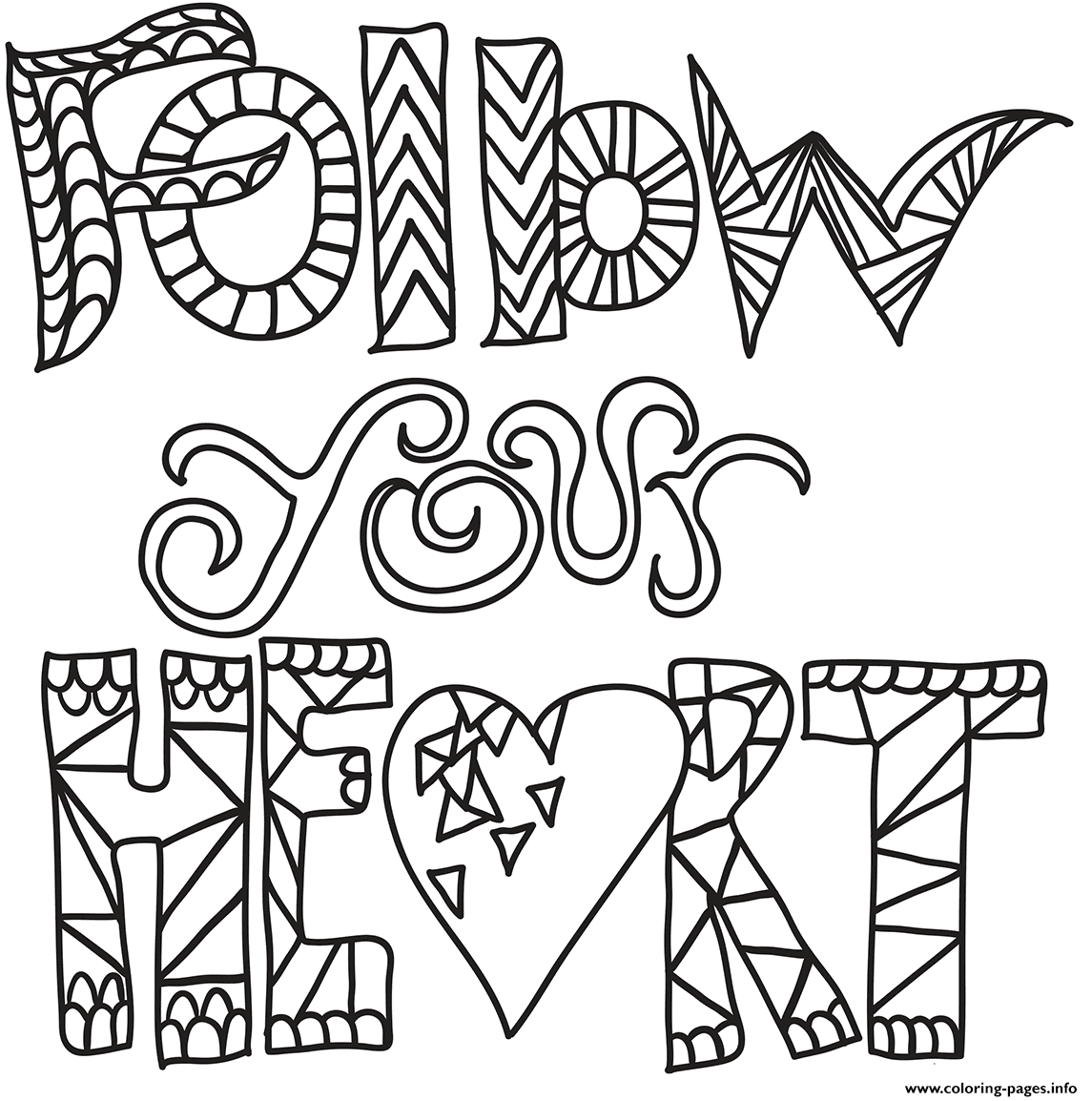 Follow Your Heart coloring