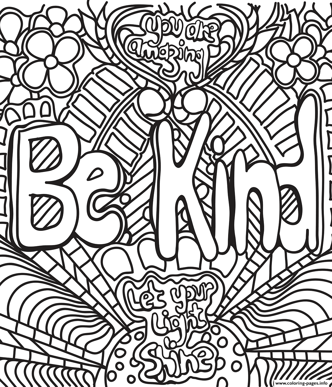 Be Kind coloring