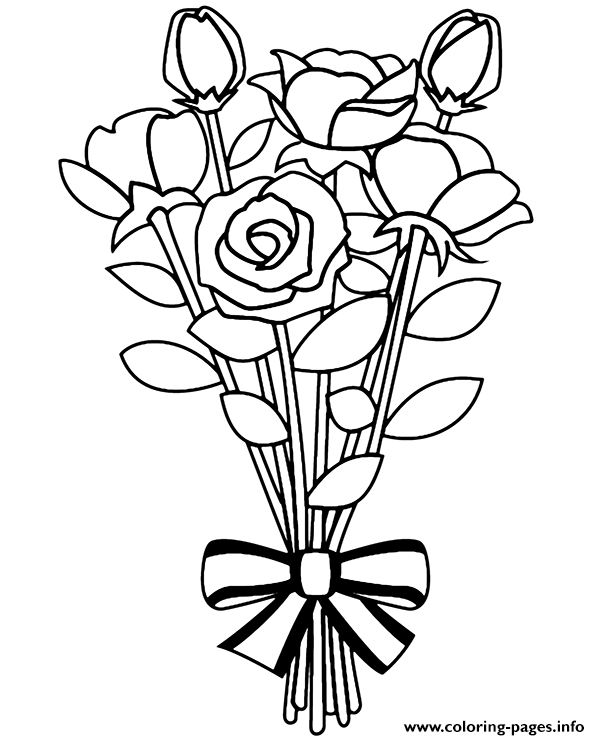Bouquet Of Flowers Sheet Coloring Pages Printable