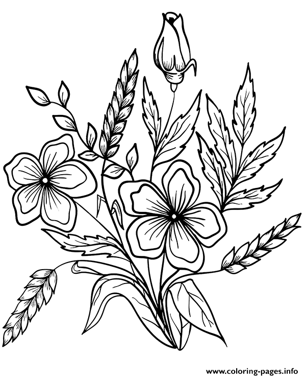 Flowers Composition Picture To Print coloring