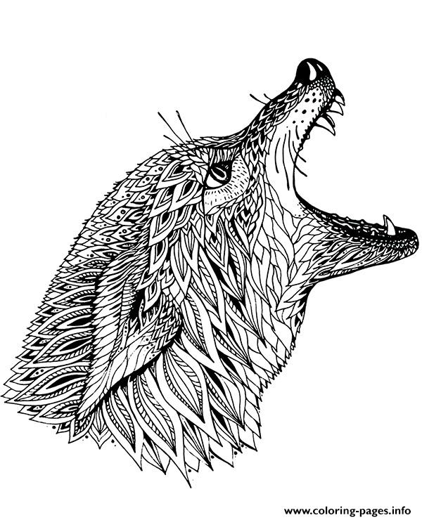 Mandala Wolf Animal Adult coloring