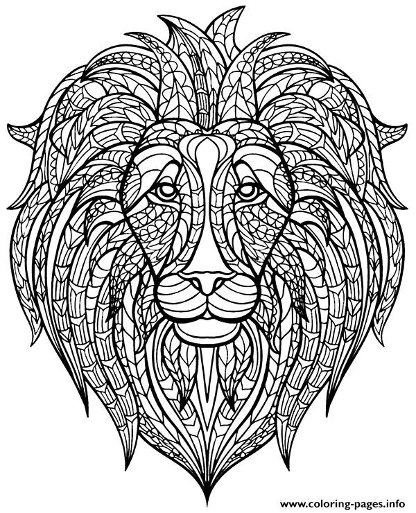Mandala Lion Africa Adult coloring