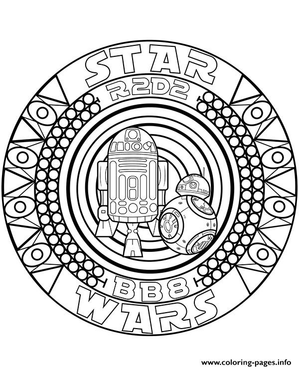 Star Wars Mandala R2d2 coloring
