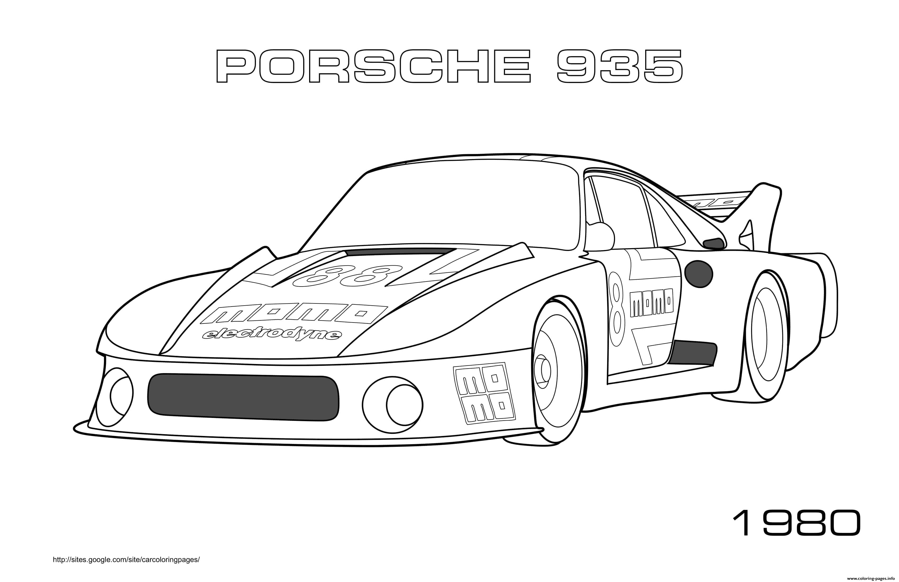 Porsche 935 1980 Coloring page Printable