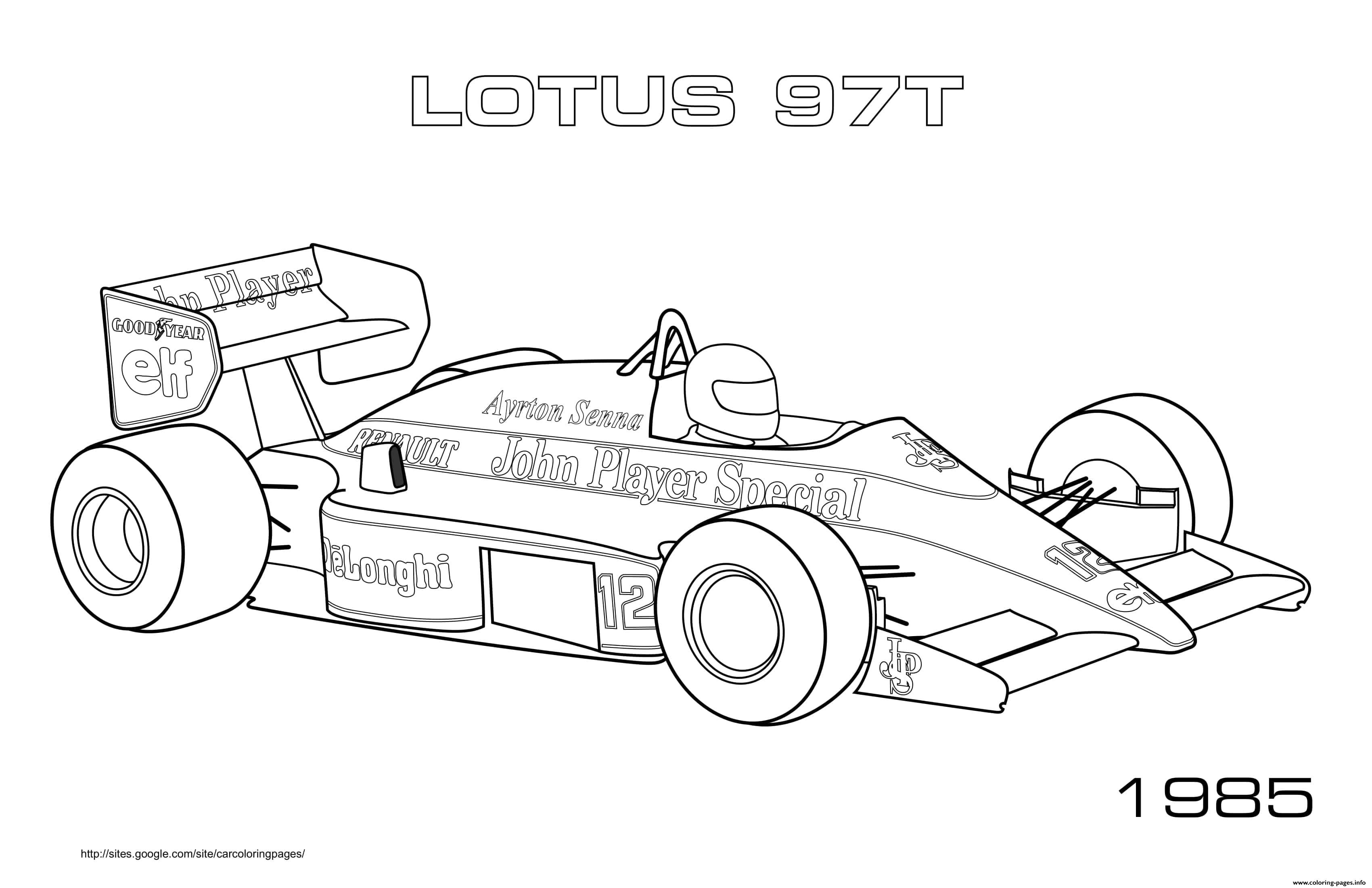 F1 Lotus 97t 1985 coloring