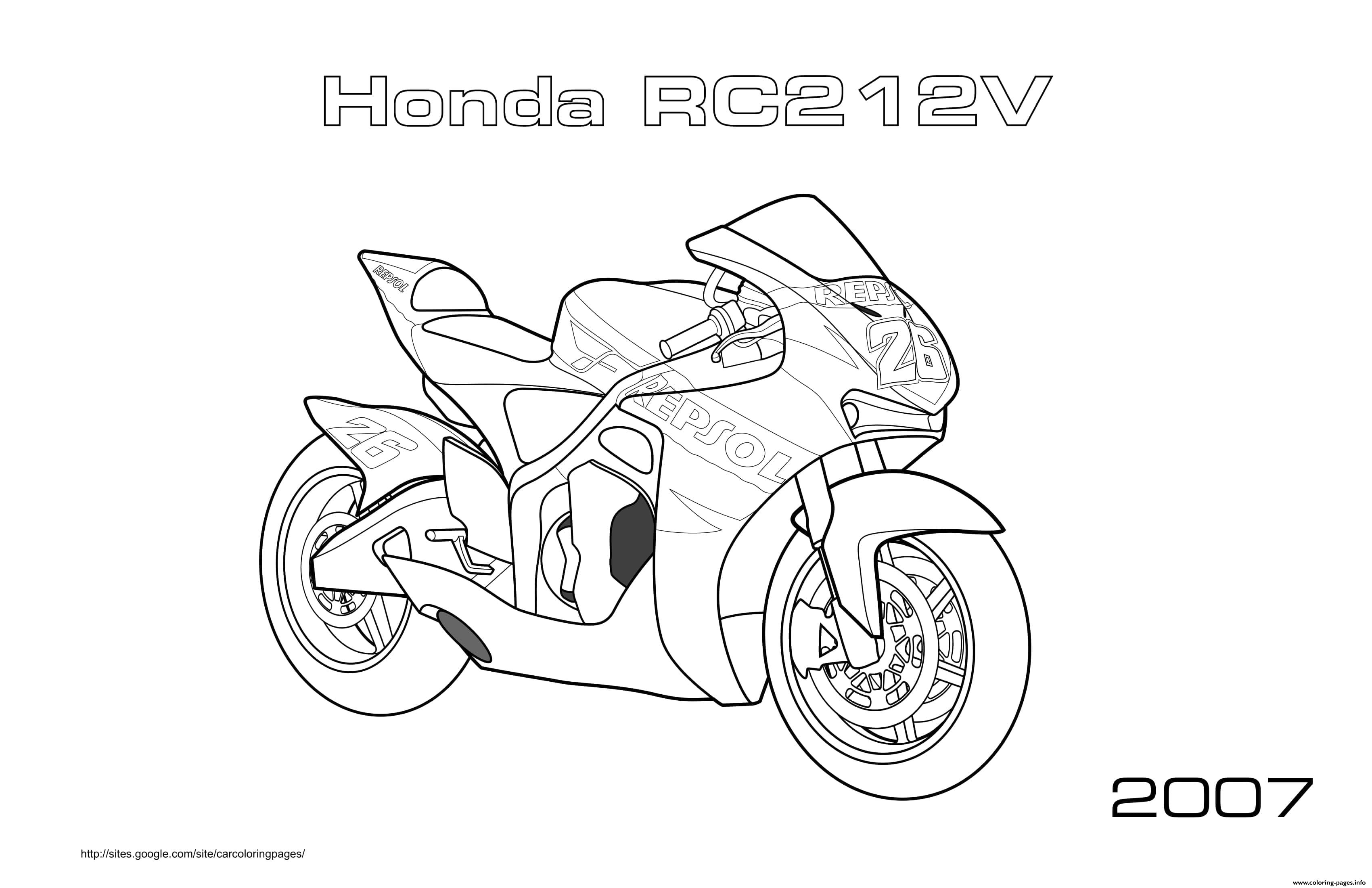 Moto Honda Rc212v 2007 coloring