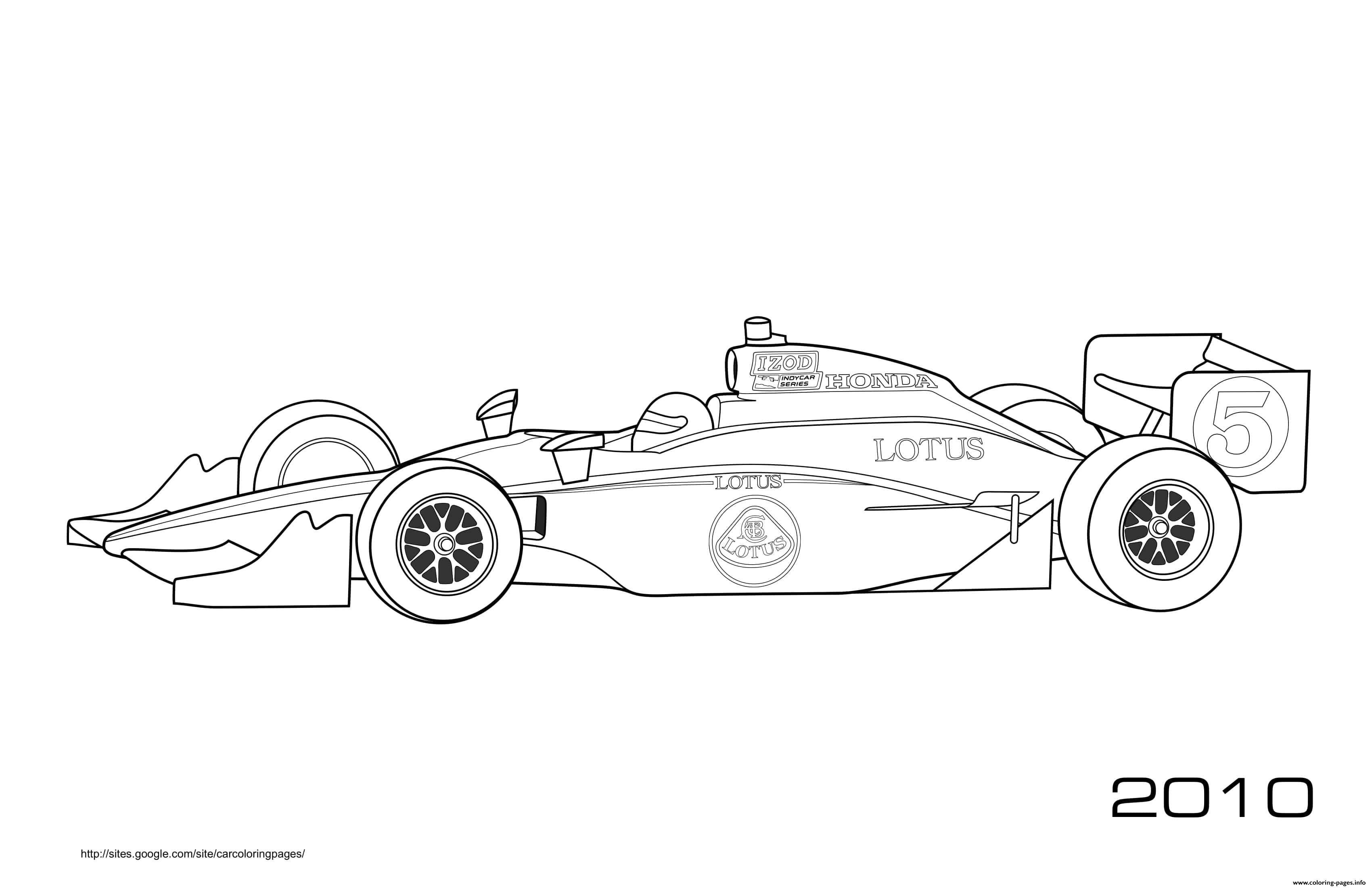 F1 Honda Lotus 2010 coloring