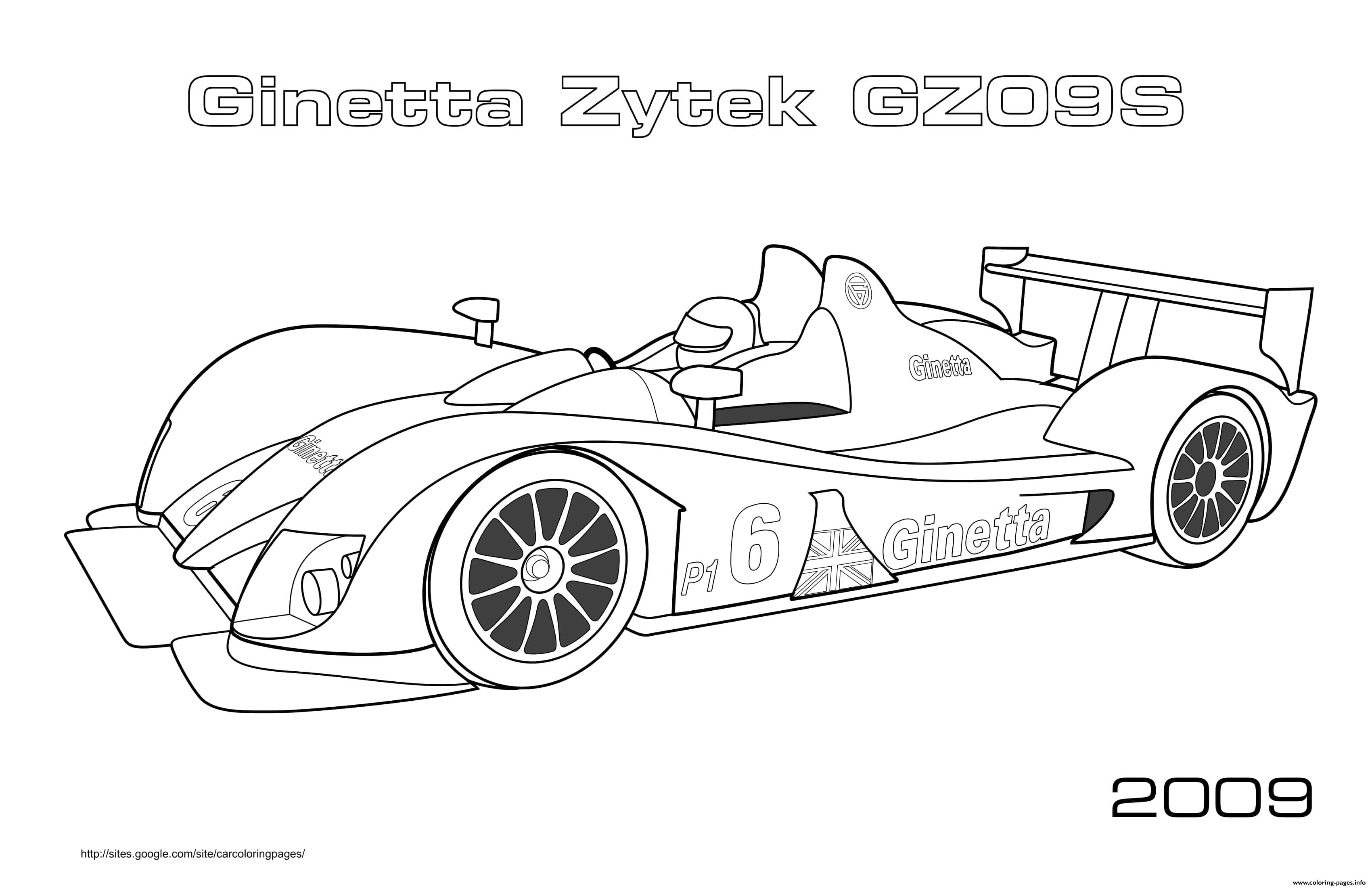 F1 Ginetta Zytek Gz09s 2009 coloring