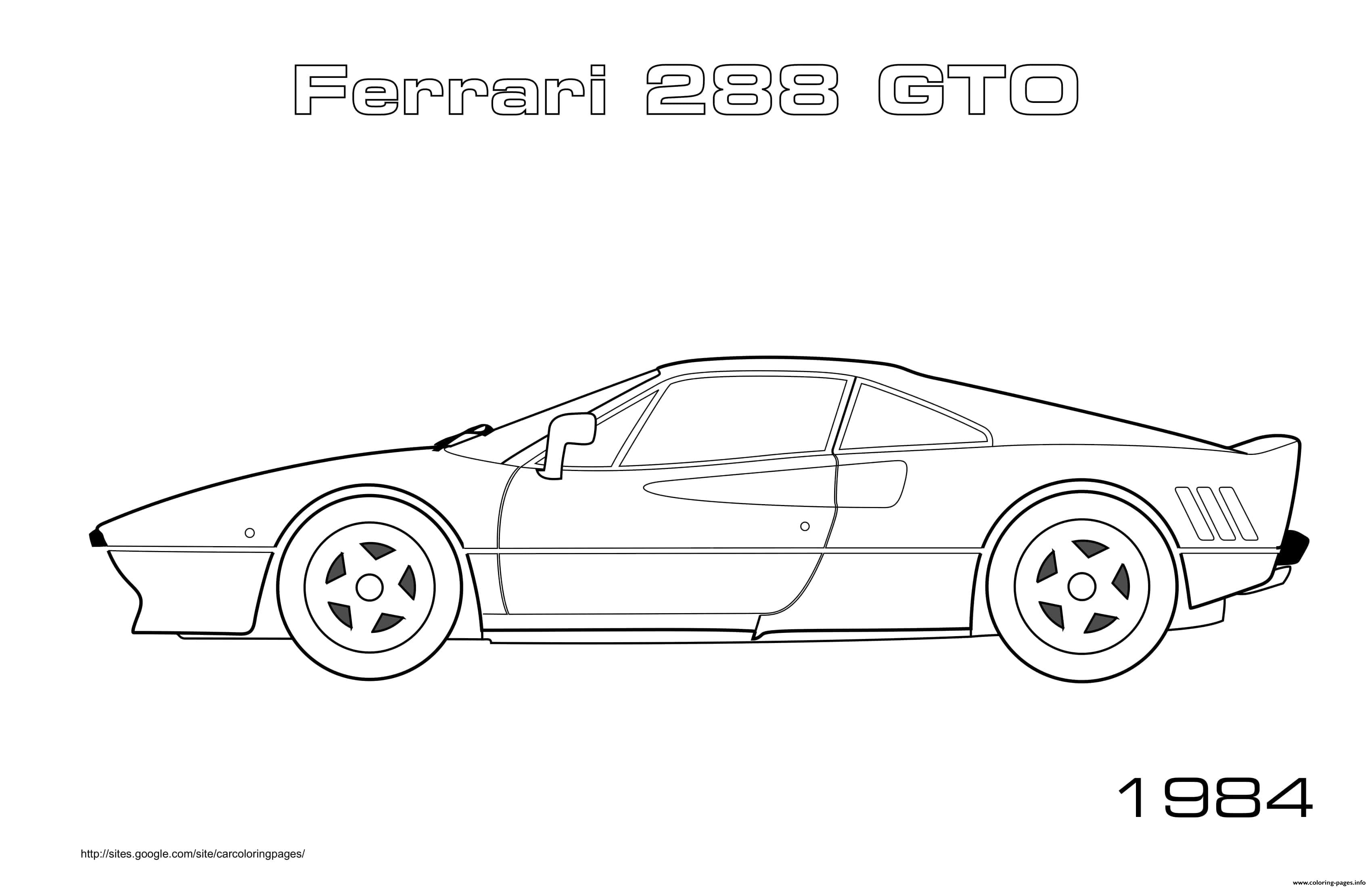 Ferrari 288 Gto 1984 coloring