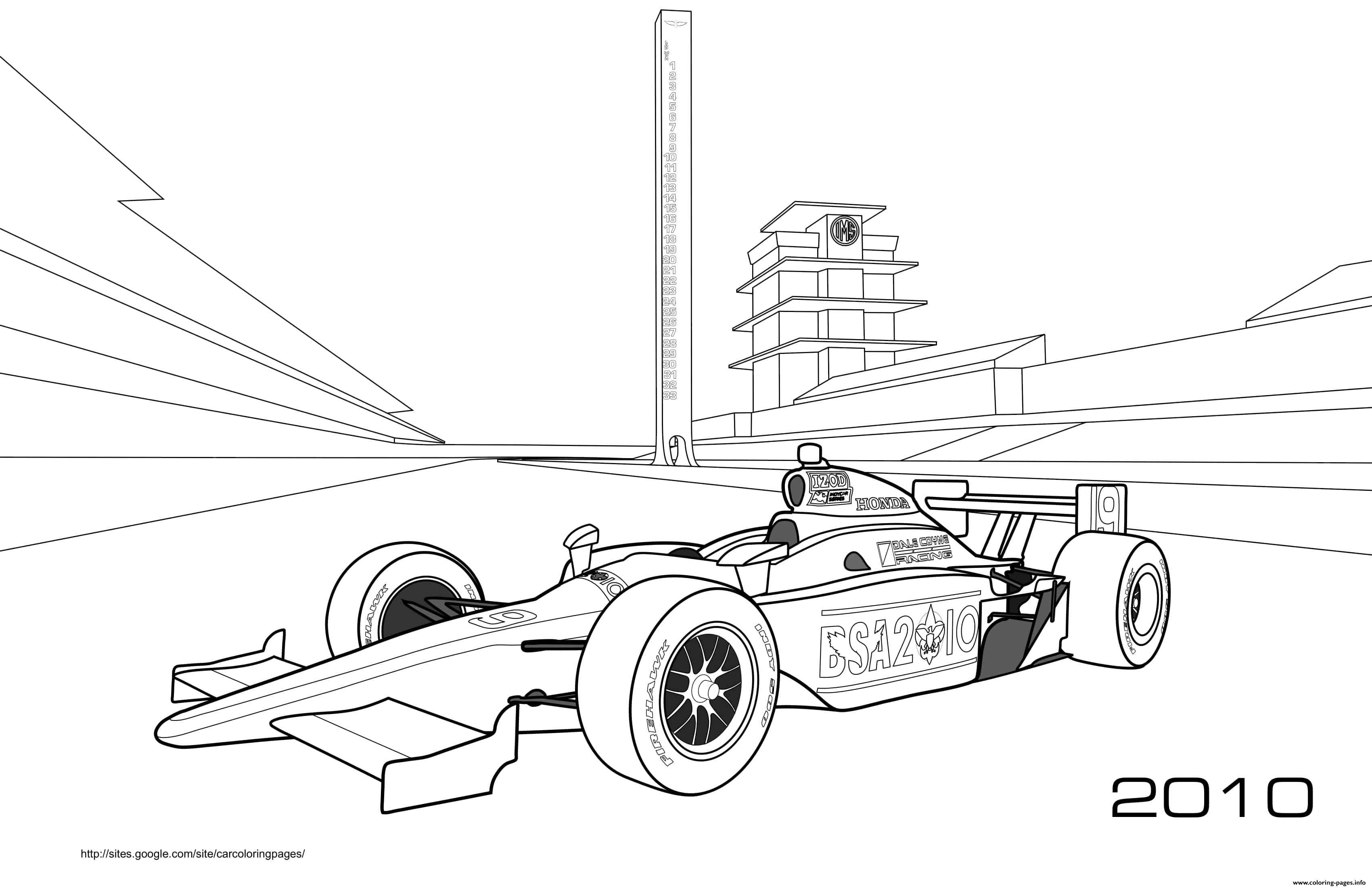 F1 Honda Bsa 2010 coloring