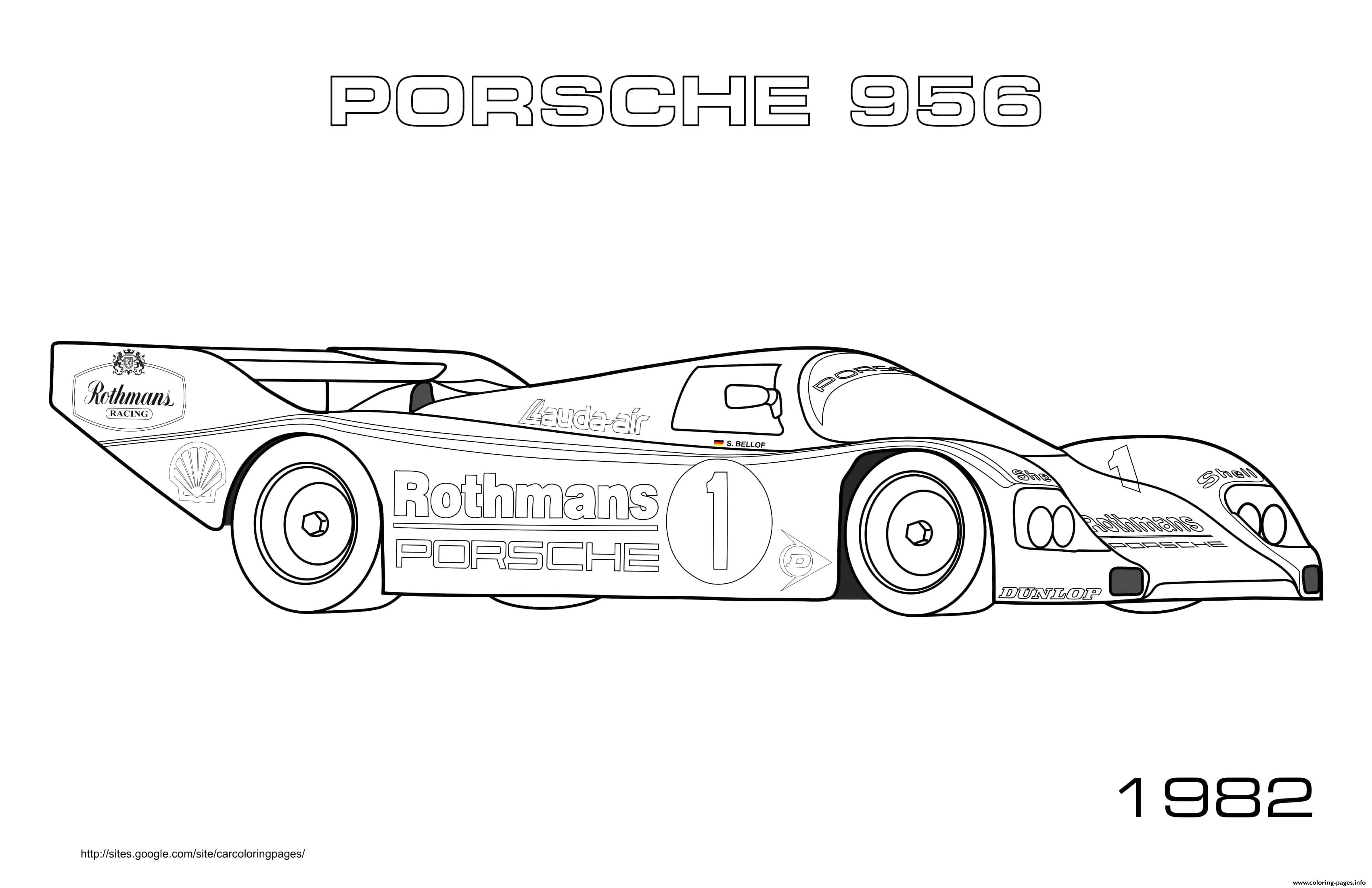 Porsche 956 1982 coloring