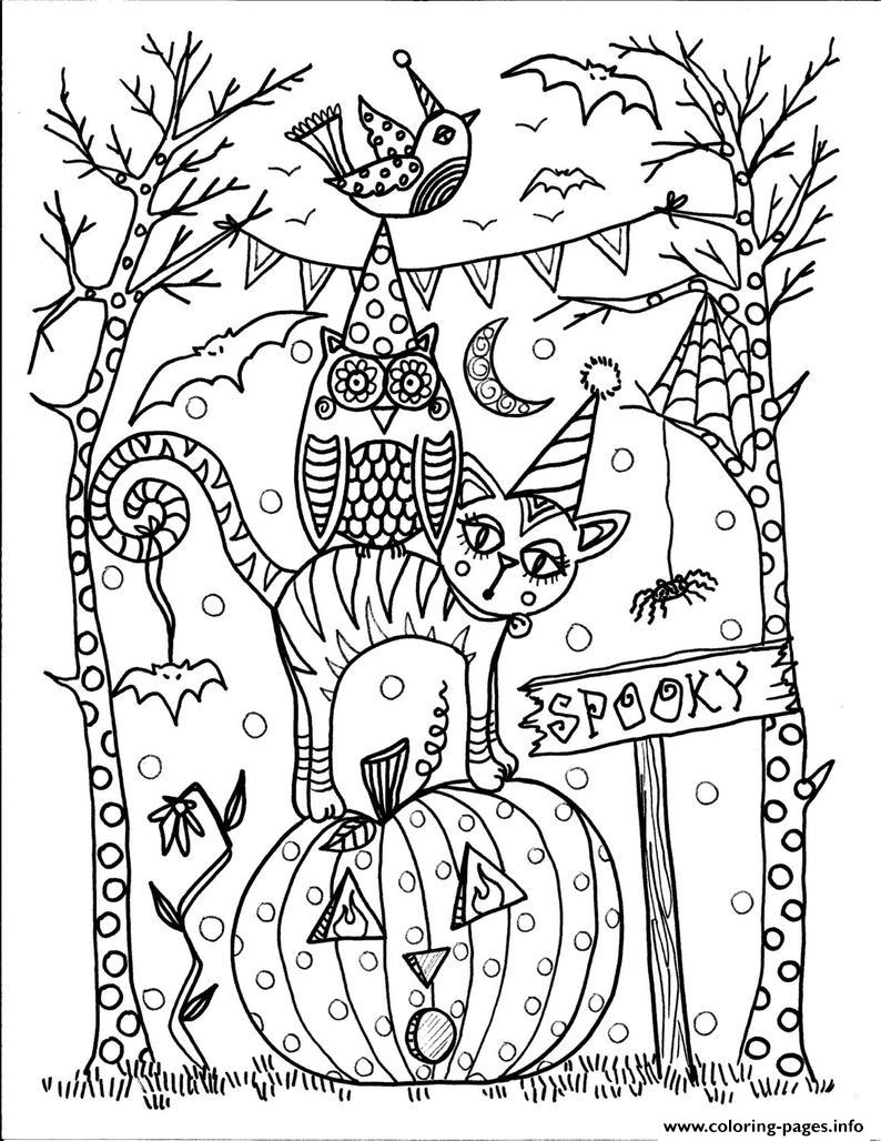 Halloween 31 October Cute Animals Coloring Pages Printable