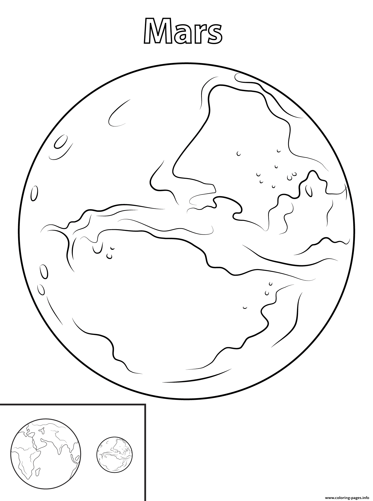Mars Planet Coloring Pages Printable