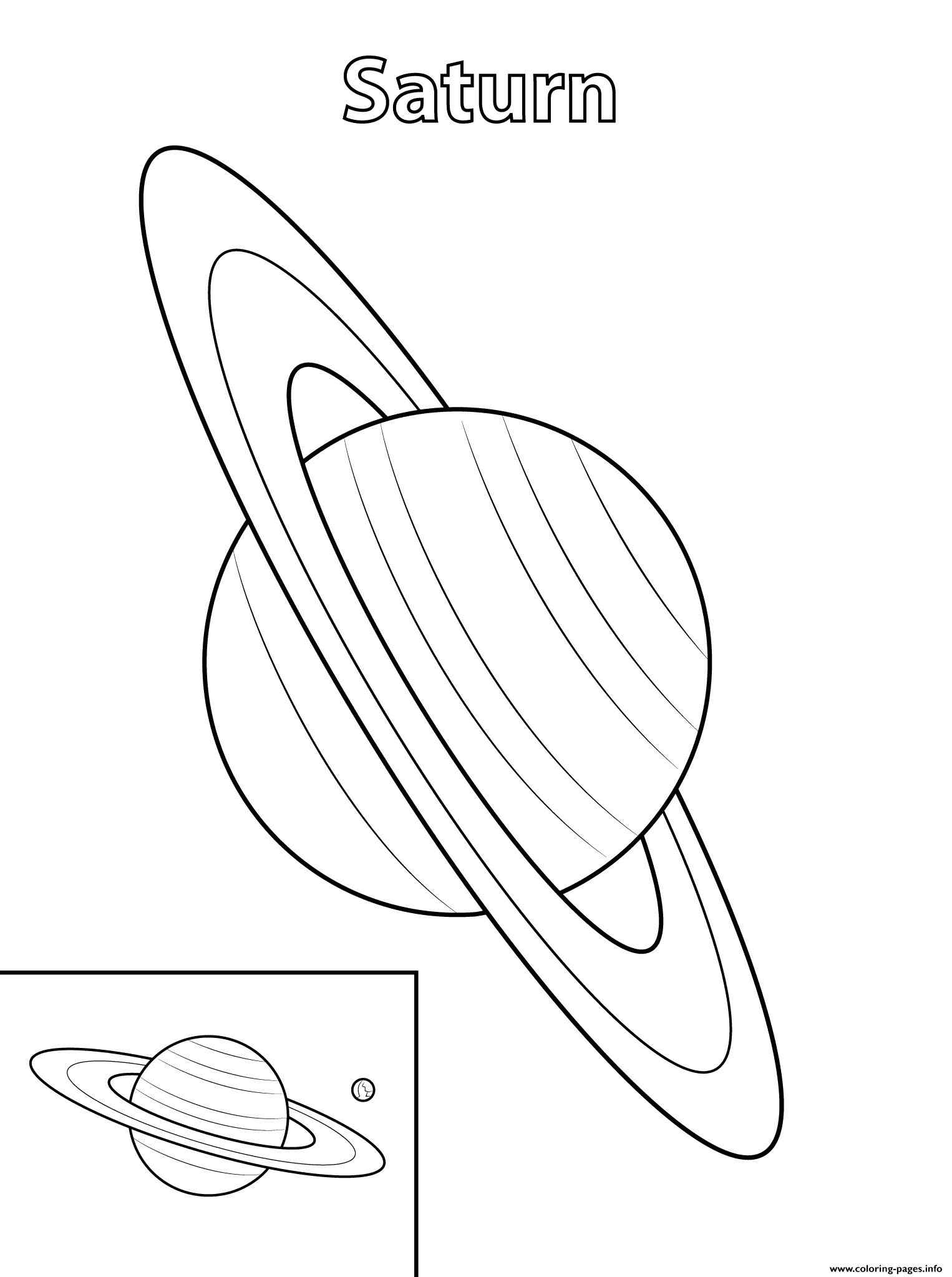 Saturn Planet Coloring Pages Printable