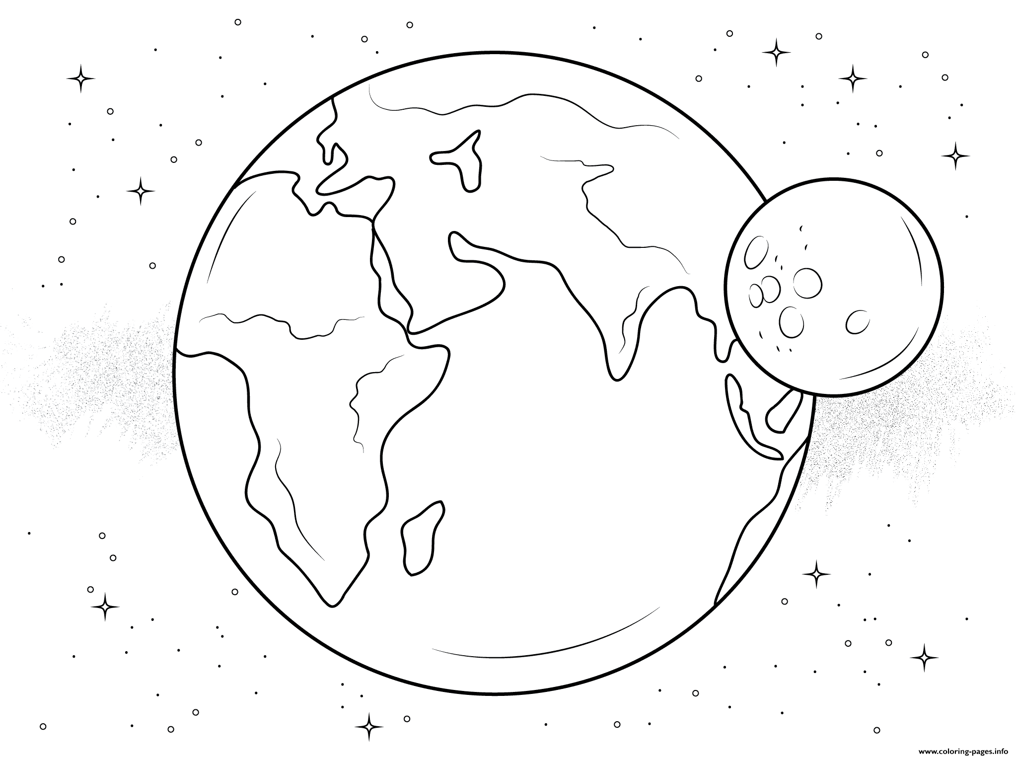Earth And Moon Coloring Pages Printable
