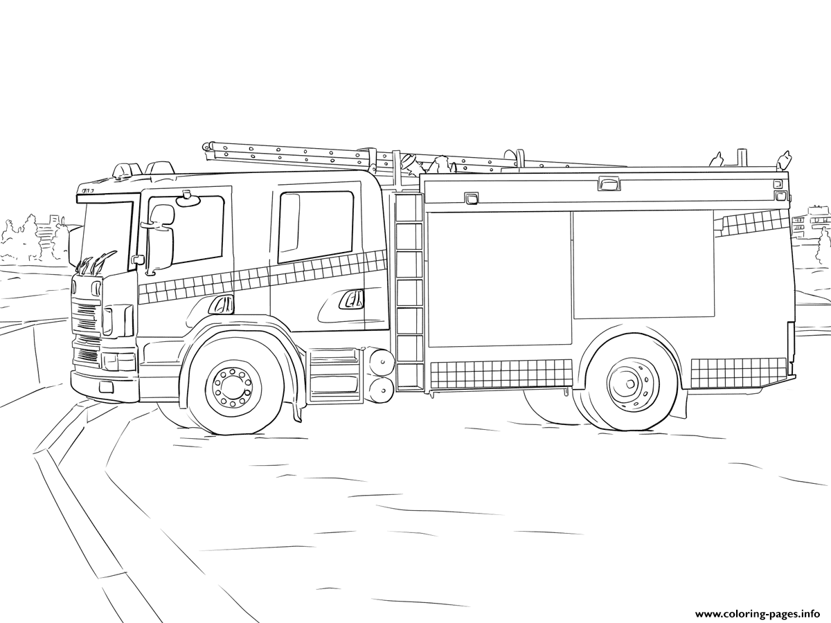 Fire Truck Scania coloring