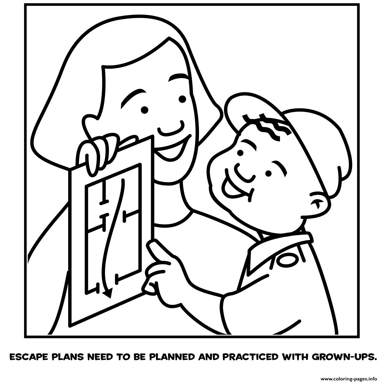 Escape Plans Need To Be Planned And Practiceed With Grown Ups coloring