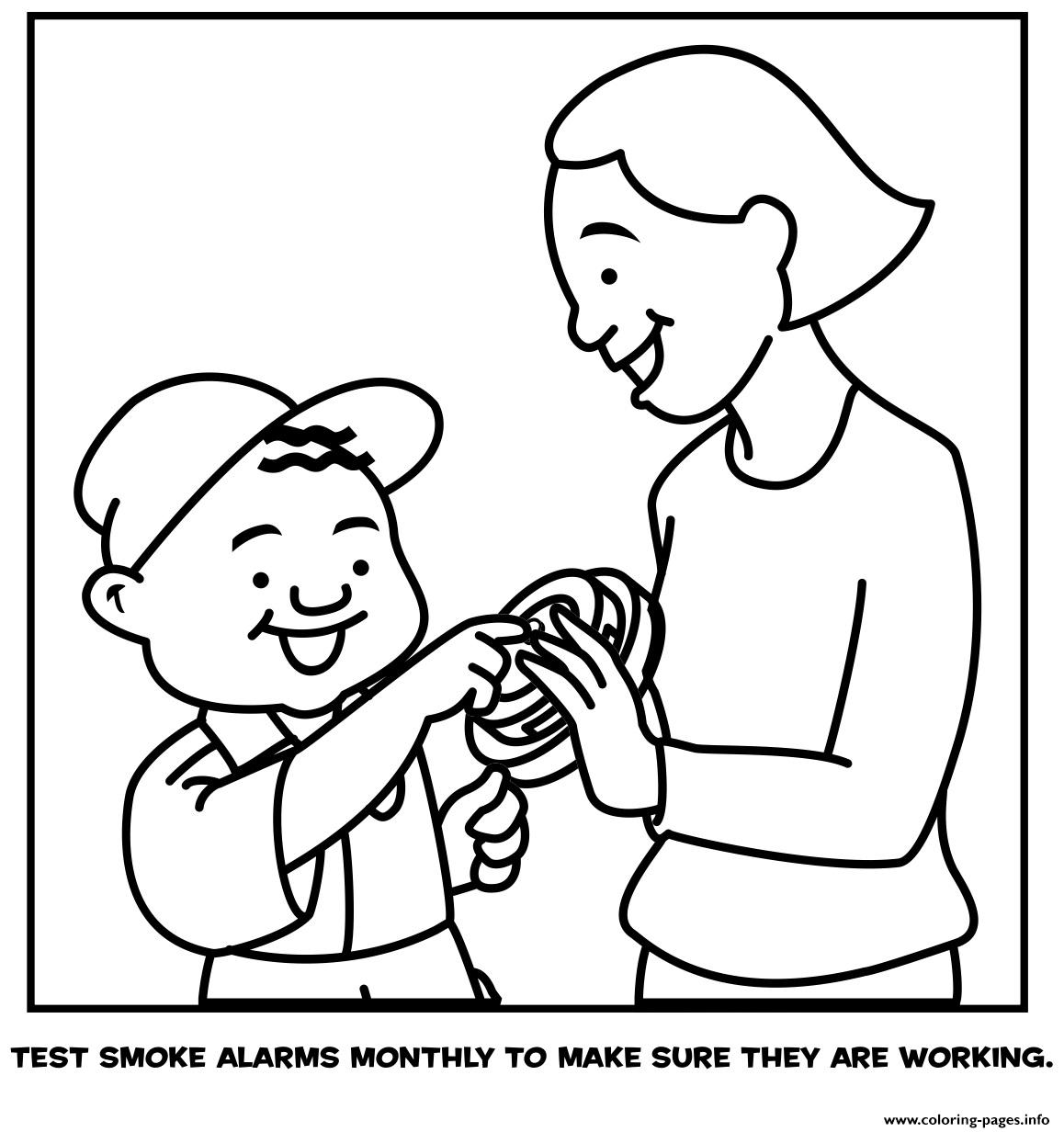 Test Smoke Alarms Monthly To Make Sure They Are Working coloring