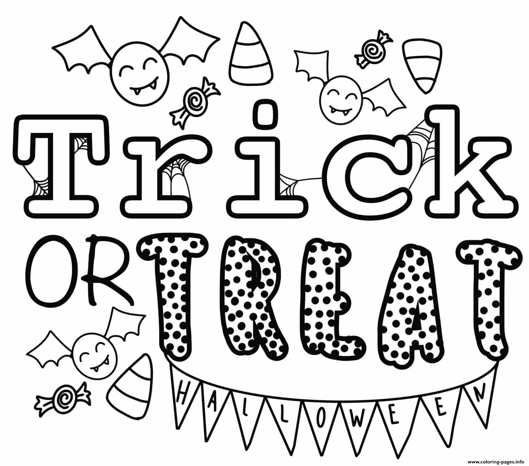Trick Or Treat Halloween By Heather Hinson Coloring Pages Printable