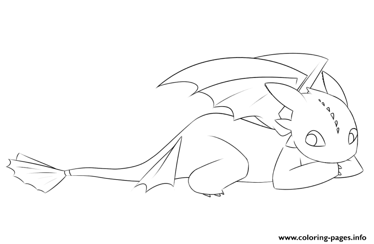 Cute Toothless Dragon Coloring Pages Printable