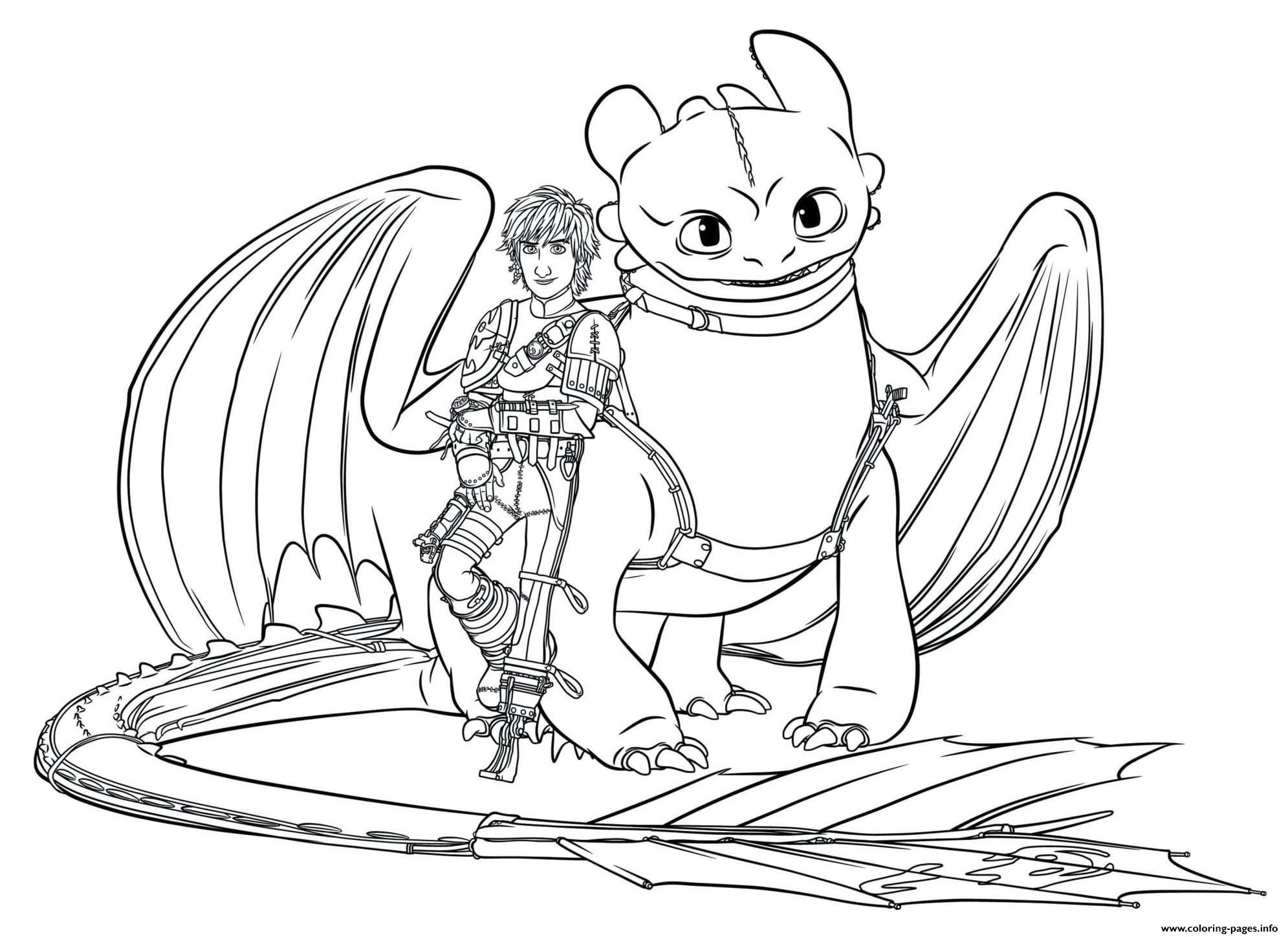 Download Hiccup And Toothless Dragon Coloring Pages Printable