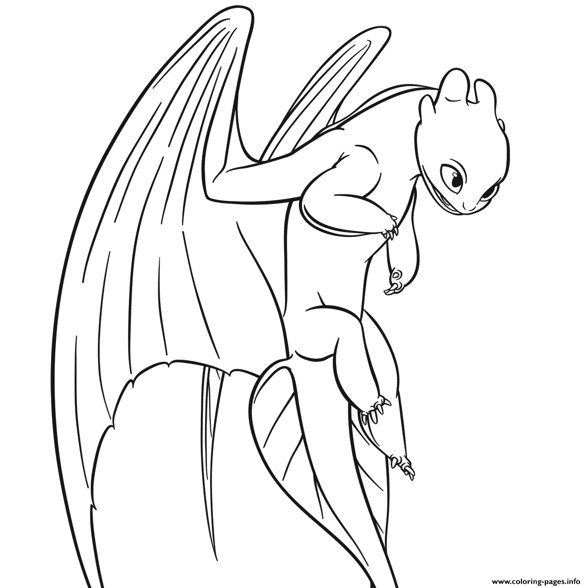 Light Fury Dragon Coloring Page Printable
