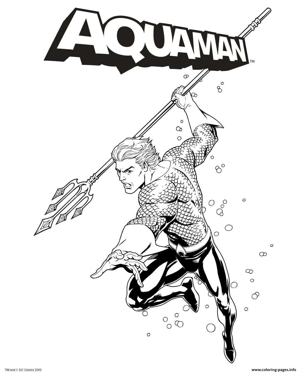 Aquaman Ready To Fight coloring