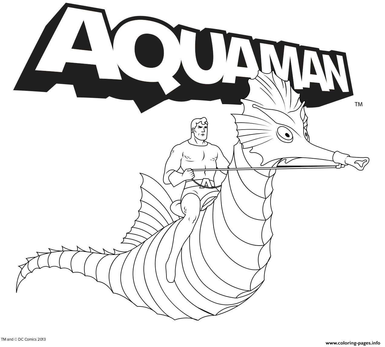 Aquaman On Animal coloring