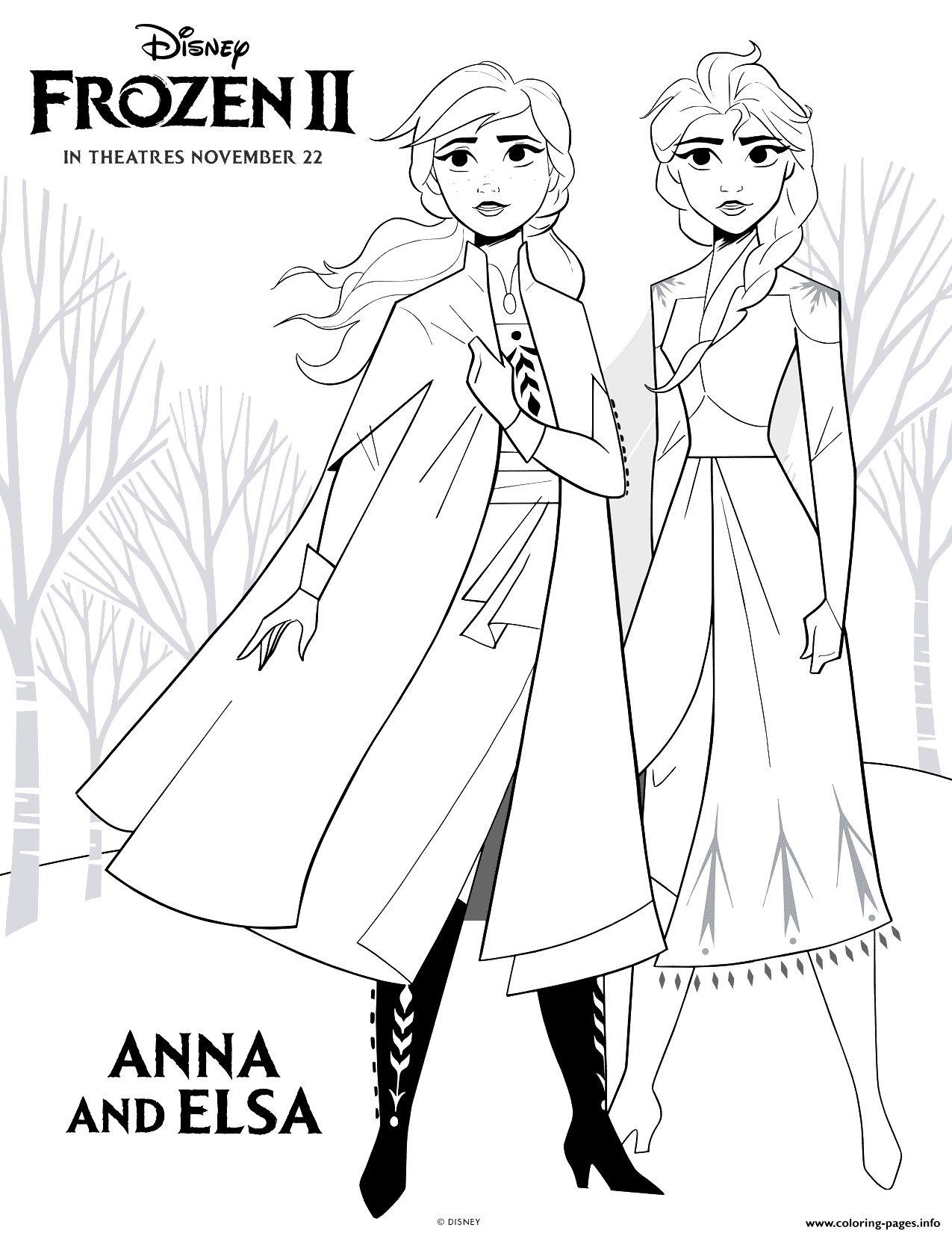 Download Frozen 2 Anna And Elsa Coloring Pages Printable