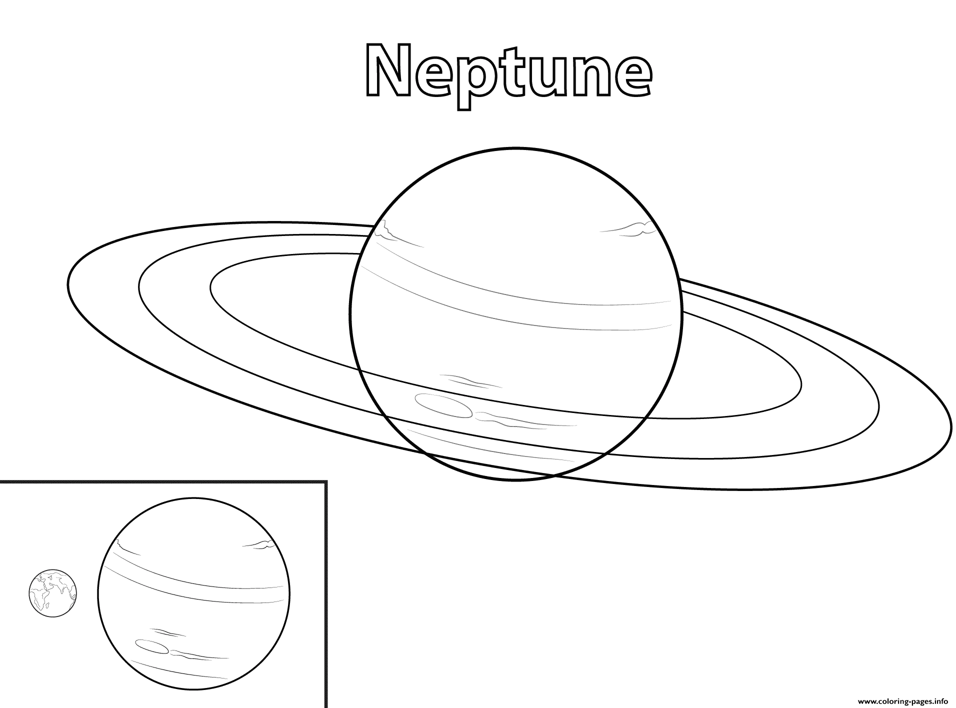 Neptune Planet Coloring Pages Printable