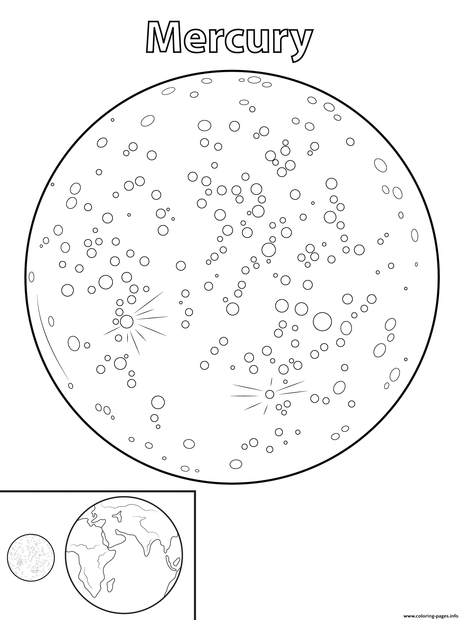 Mercury Planet Coloring Page Printable