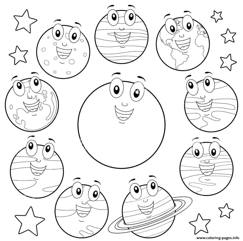 Coloring Pages Planets Cartoon