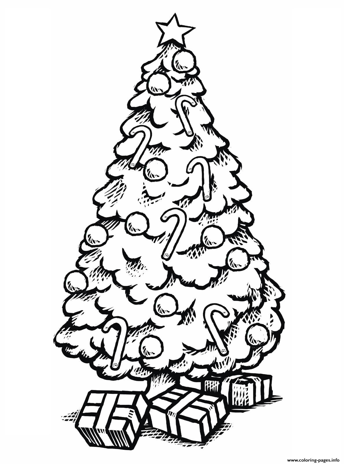 Beautiful Christmas Tree With Gifts Coloring Pages Printable
