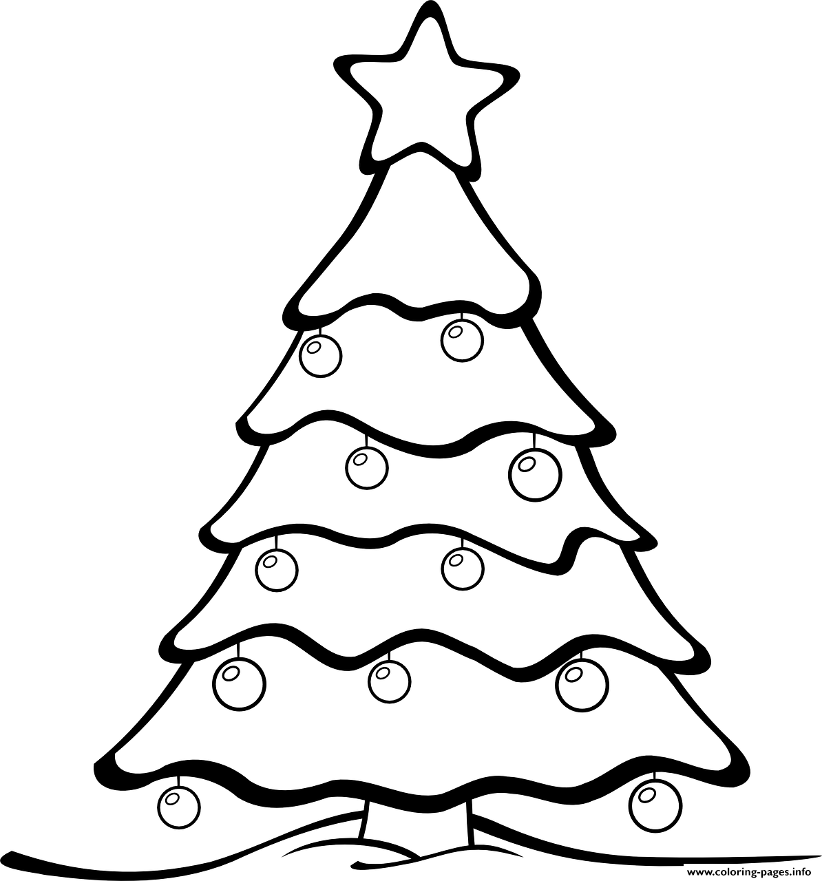 Easy Christmas Tree Drawing Coloring page Printable