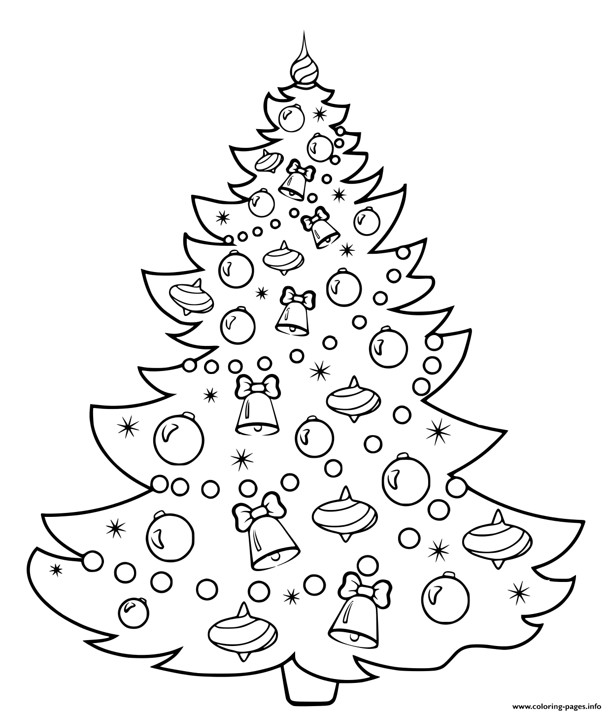 Christmas Tree Cartoon Coloring page Printable